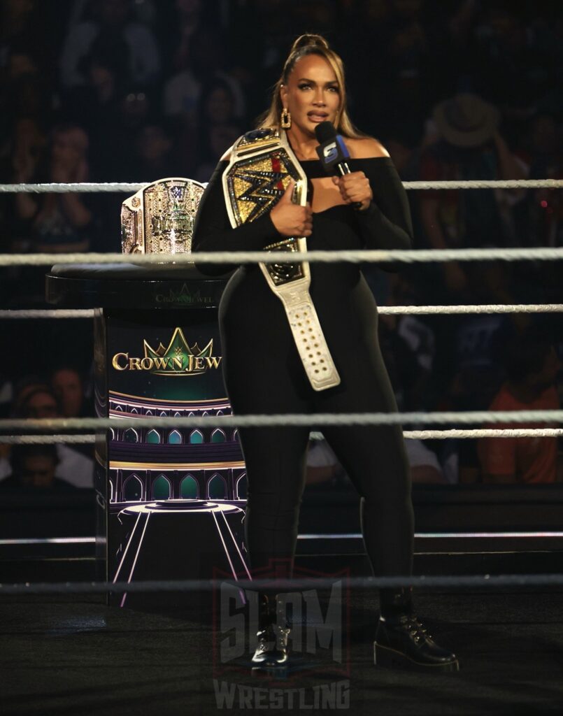 WWE Women’s Champion Nia Jax at WWE Smackdown on Friday, November 1, 2024 (taped October 25, 2024), at the Barclays Center in Brooklyn, NY. Photo by George Tahinos, https://georgetahinos.smugmug.com