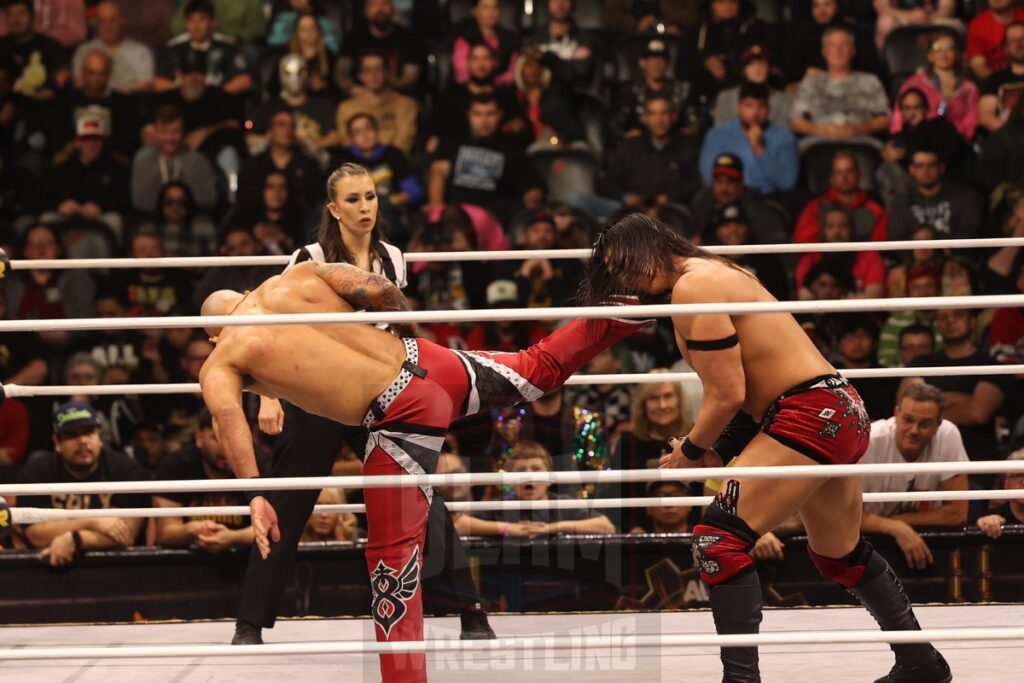 AEW International Champion Match: Konosuke Takeshita (c) vs. Ricochet at AEW Full Gear on Saturday, November 23, 2024, at the Prudential Center in Newark, NJ. Photo by George Tahinos, https://georgetahinos.smugmug.com