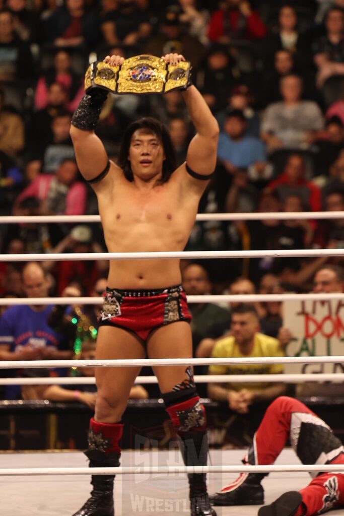 AEW International Champion Match: Konosuke Takeshita (c) vs. Ricochet at AEW Full Gear on Saturday, November 23, 2024, at the Prudential Center in Newark, NJ. Photo by George Tahinos, https://georgetahinos.smugmug.com