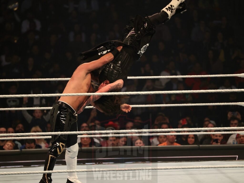 Seth Rollins vs Dominik Mysterio at WWE Smackdown on Friday, November 1, 2024 (taped October 25, 2024), at the Barclays Center in Brooklyn, NY. Photo by George Tahinos, https://georgetahinos.smugmug.com