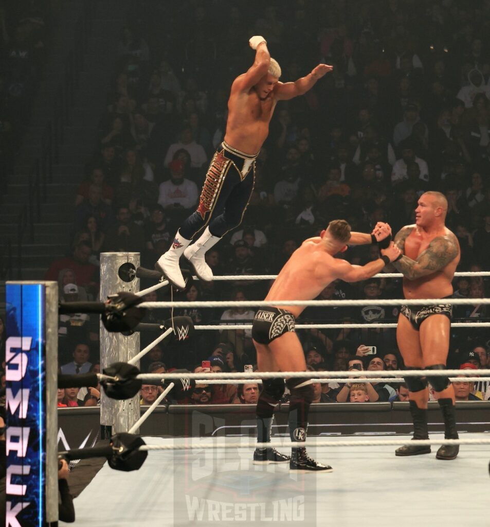 Cody Rhodes & Randy Orton vs Gunther & Ludvig Kaiser at WWE Smackdown on Friday, November 1, 2024 (taped October 25, 2024), at the Barclays Center in Brooklyn, NY. Photo by George Tahinos, https://georgetahinos.smugmug.com