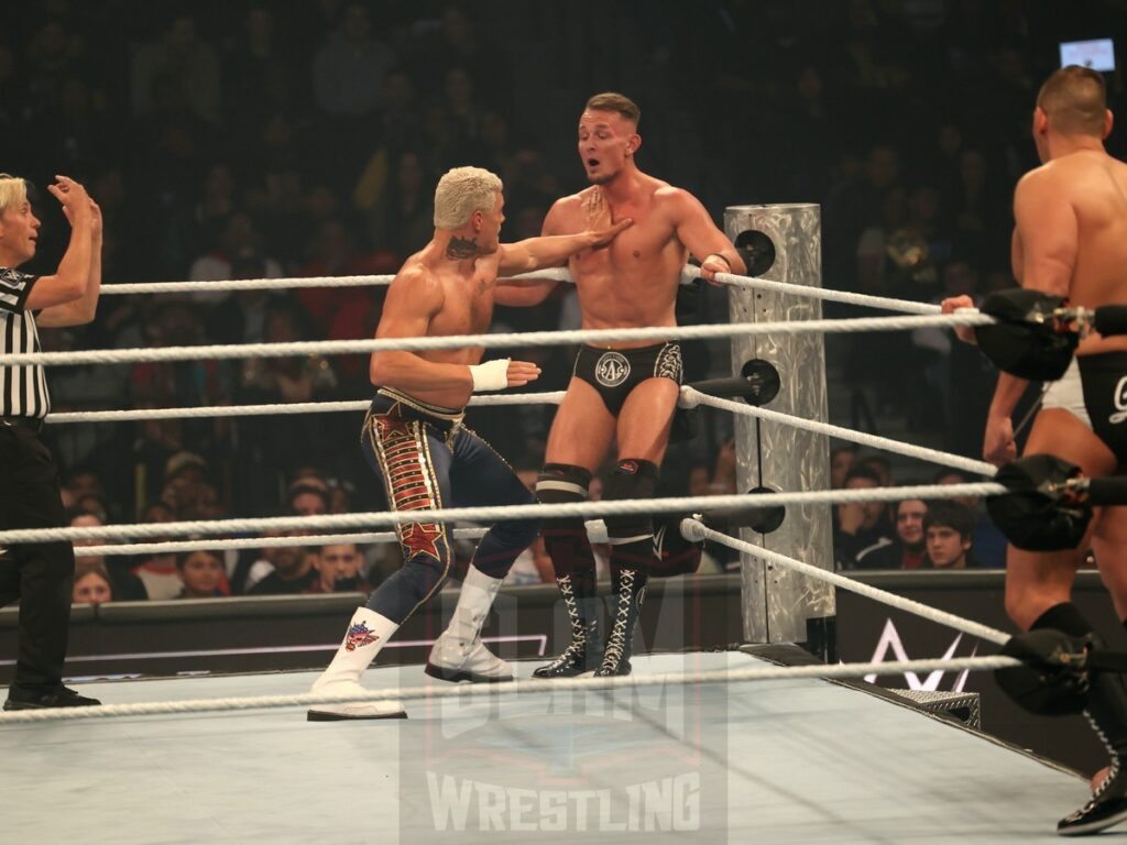 Cody Rhodes & Randy Orton vs Gunther & Ludvig Kaiser at WWE Smackdown on Friday, November 1, 2024 (taped October 25, 2024), at the Barclays Center in Brooklyn, NY. Photo by George Tahinos, https://georgetahinos.smugmug.com