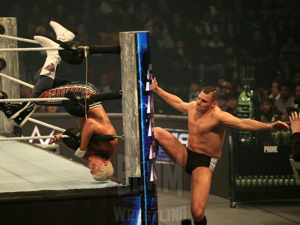 Cody Rhodes & Randy Orton vs Gunther & Ludvig Kaiser at WWE Smackdown on Friday, November 1, 2024 (taped October 25, 2024), at the Barclays Center in Brooklyn, NY. Photo by George Tahinos, https://georgetahinos.smugmug.com