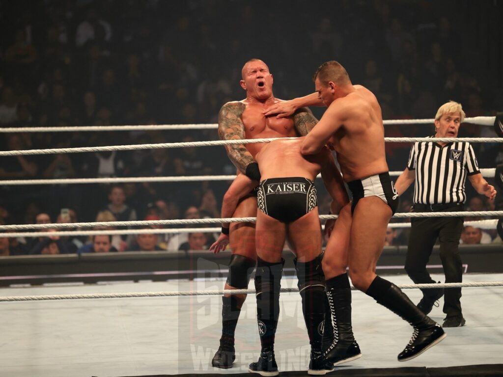 Cody Rhodes & Randy Orton vs Gunther & Ludvig Kaiser at WWE Smackdown on Friday, November 1, 2024 (taped October 25, 2024), at the Barclays Center in Brooklyn, NY. Photo by George Tahinos, https://georgetahinos.smugmug.com