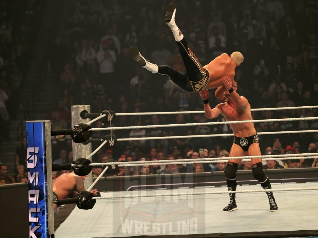 Cody Rhodes & Randy Orton vs Gunther & Ludvig Kaiser at WWE Smackdown on Friday, November 1, 2024 (taped October 25, 2024), at the Barclays Center in Brooklyn, NY. Photo by George Tahinos, https://georgetahinos.smugmug.com