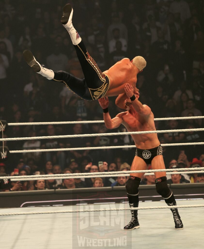 Cody Rhodes & Randy Orton vs Gunther & Ludvig Kaiser at WWE Smackdown on Friday, November 1, 2024 (taped October 25, 2024), at the Barclays Center in Brooklyn, NY. Photo by George Tahinos, https://georgetahinos.smugmug.com