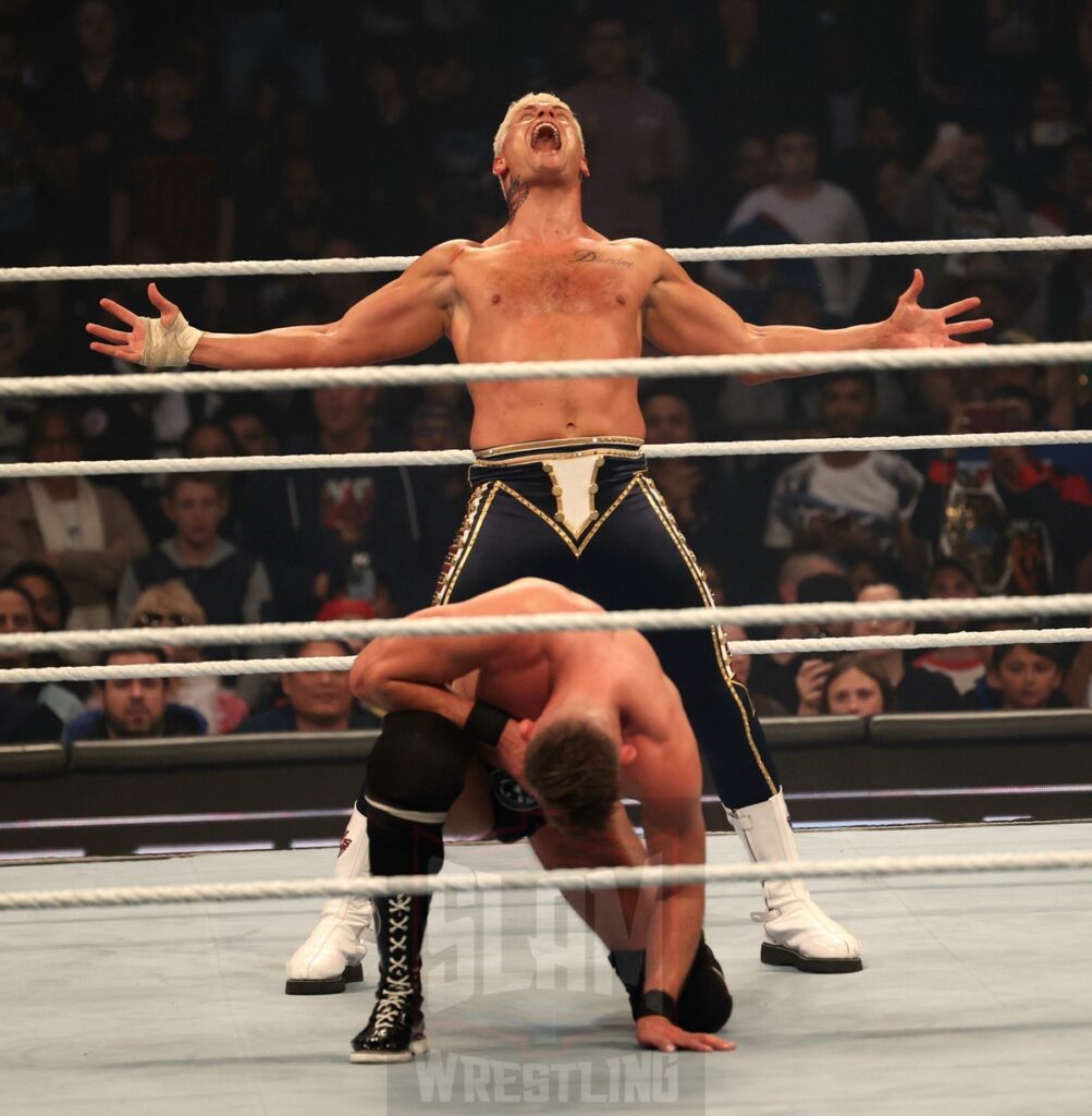 Cody Rhodes & Randy Orton vs Gunther & Ludvig Kaiser at WWE Smackdown on Friday, November 1, 2024 (taped October 25, 2024), at the Barclays Center in Brooklyn, NY. Photo by George Tahinos, https://georgetahinos.smugmug.com