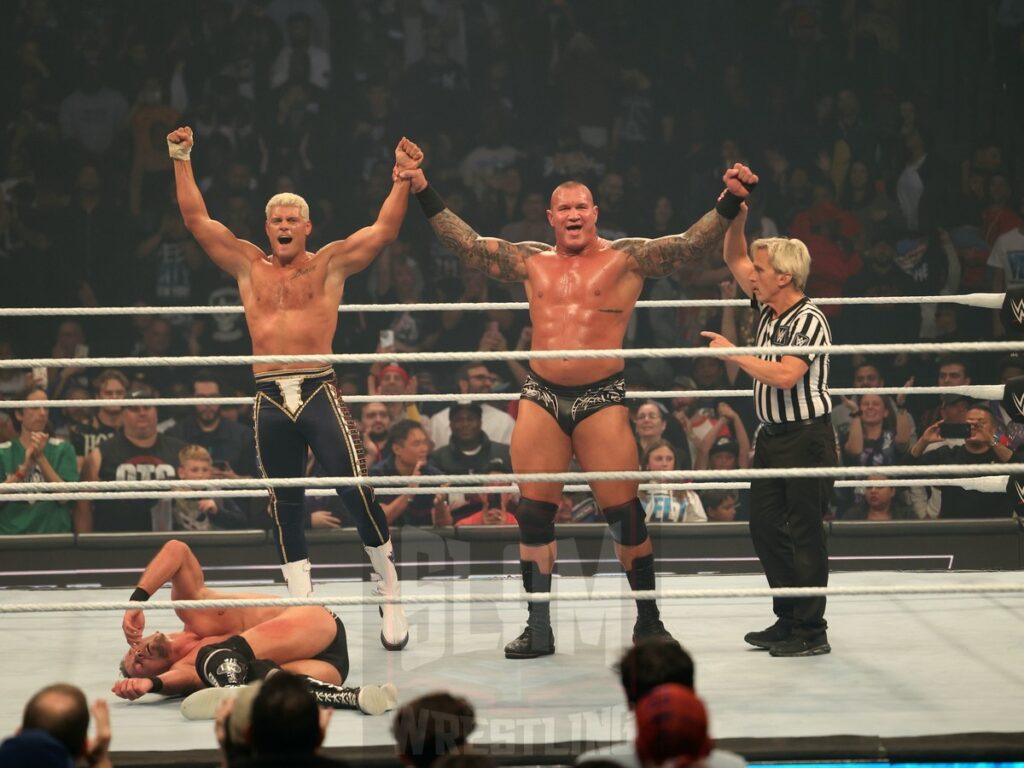 Cody Rhodes & Randy Orton at WWE Smackdown on Friday, November 1, 2024 (taped October 25, 2024), at the Barclays Center in Brooklyn, NY. Photo by George Tahinos, https://georgetahinos.smugmug.com