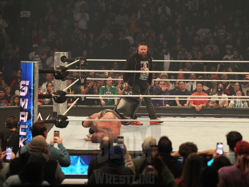 Kevin Owens arrives during Cody Rhodes & Randy Orton vs Gunther & Ludvig Kaiser at WWE Smackdown on Friday, November 1, 2024 (taped October 25, 2024), at the Barclays Center in Brooklyn, NY. Photo by George Tahinos, https://georgetahinos.smugmug.com