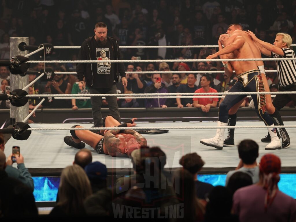 Kevin Owens arrives during Cody Rhodes & Randy Orton vs Gunther & Ludvig Kaiser at WWE Smackdown on Friday, November 1, 2024 (taped October 25, 2024), at the Barclays Center in Brooklyn, NY. Photo by George Tahinos, https://georgetahinos.smugmug.com