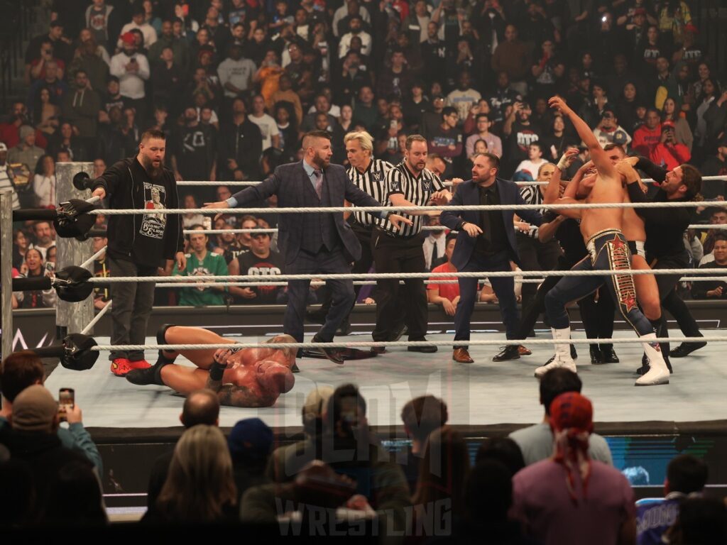 Kevin Owens arrives during Cody Rhodes & Randy Orton vs Gunther & Ludvig Kaiser at WWE Smackdown on Friday, November 1, 2024 (taped October 25, 2024), at the Barclays Center in Brooklyn, NY. Photo by George Tahinos, https://georgetahinos.smugmug.com