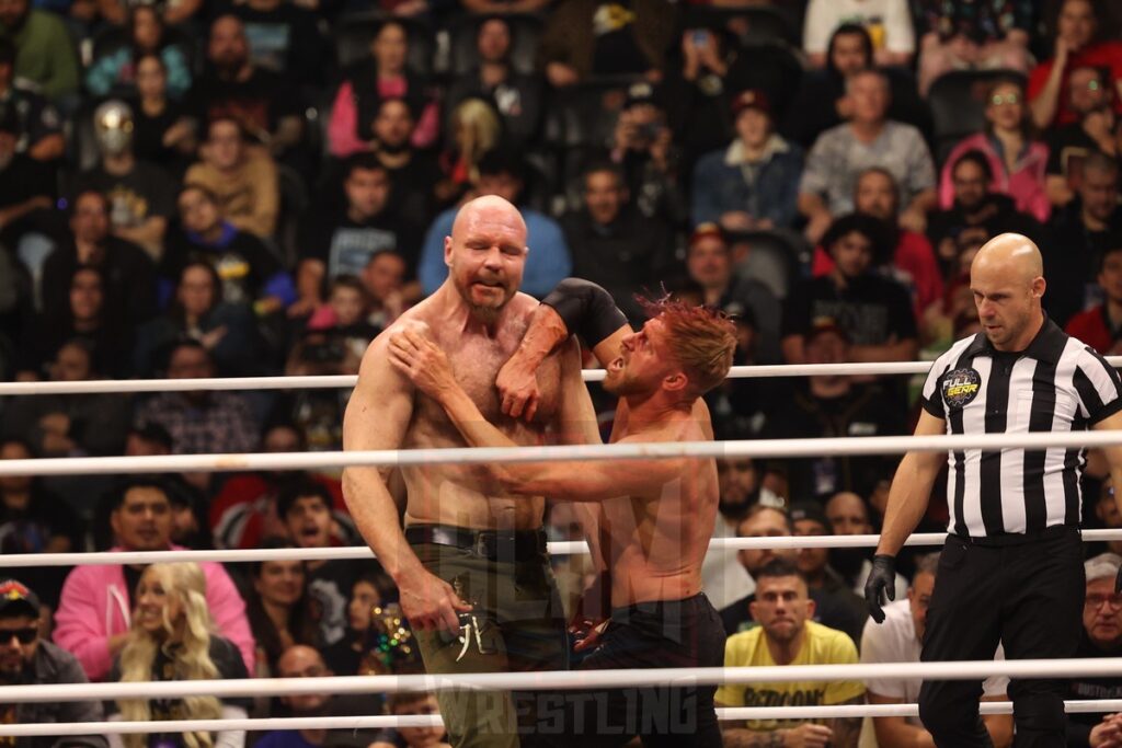 AEW World Championship Match: Jon Moxley (c) vs. Orange Cassidy at AEW Full Gear on Saturday, November 23, 2024, at the Prudential Center in Newark, NJ. Photo by George Tahinos, https://georgetahinos.smugmug.com