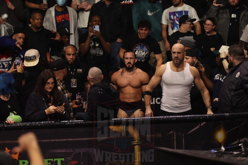 PAC and Claudio Castagnoli arrive during AEW World Championship Match: Jon Moxley (c) vs. Orange Cassidy at AEW Full Gear on Saturday, November 23, 2024, at the Prudential Center in Newark, NJ. Photo by George Tahinos, https://georgetahinos.smugmug.com