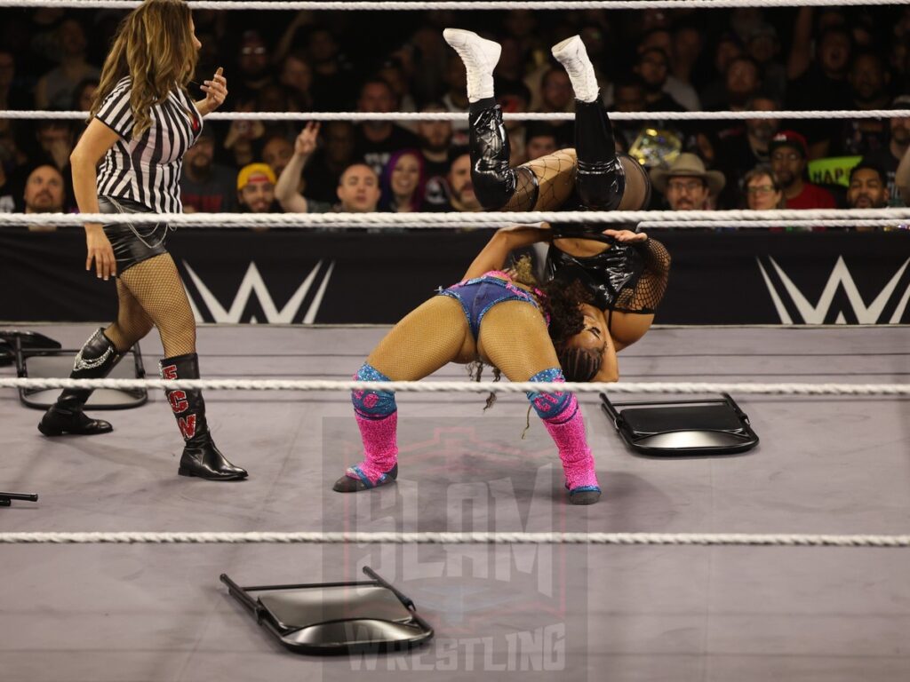 Hardcore Match with Dawn Marie as referee: Lola Vice vs Jaida Parker at NXT on Wednesday, November 6, 2024, at the 2300 Arena, in Philadelphia, PA. Photo by George Tahinos, https://georgetahinos.smugmug.com