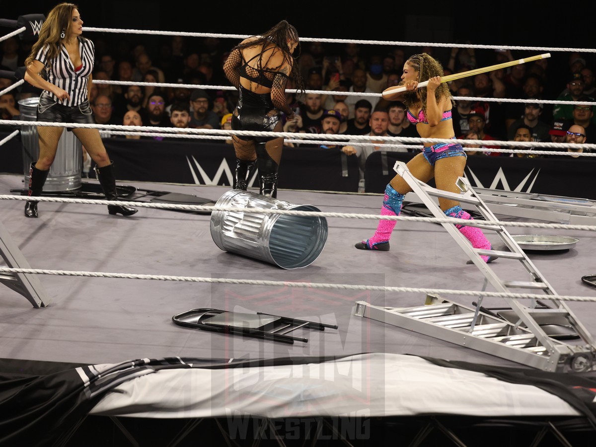 Hardcore Match with Dawn Marie as referee: Lola Vice vs Jaida Parker at NXT on Wednesday, November 6, 2024, at the 2300 Arena, in Philadelphia, PA. Photo by George Tahinos, https://georgetahinos.smugmug.com