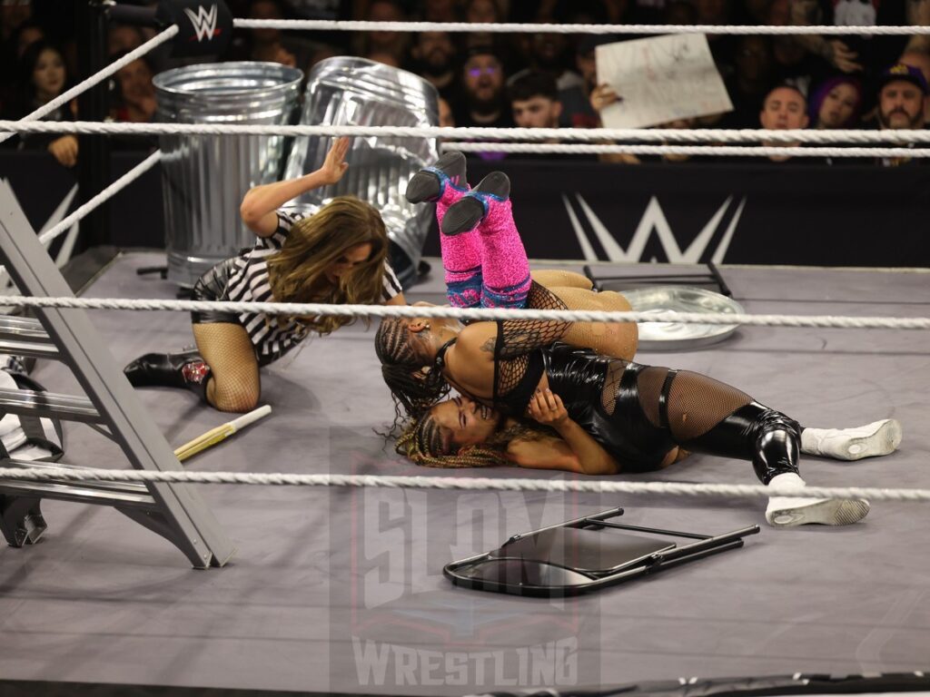 Hardcore Match with Dawn Marie as referee: Lola Vice vs Jaida Parker at NXT on Wednesday, November 6, 2024, at the 2300 Arena, in Philadelphia, PA. Photo by George Tahinos, https://georgetahinos.smugmug.com