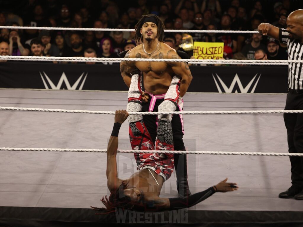 Je’Von Evans vs Wes Lee at NXT on Wednesday, November 6, 2024, at the 2300 Arena, in Philadelphia, PA. Photo by George Tahinos, https://georgetahinos.smugmug.com