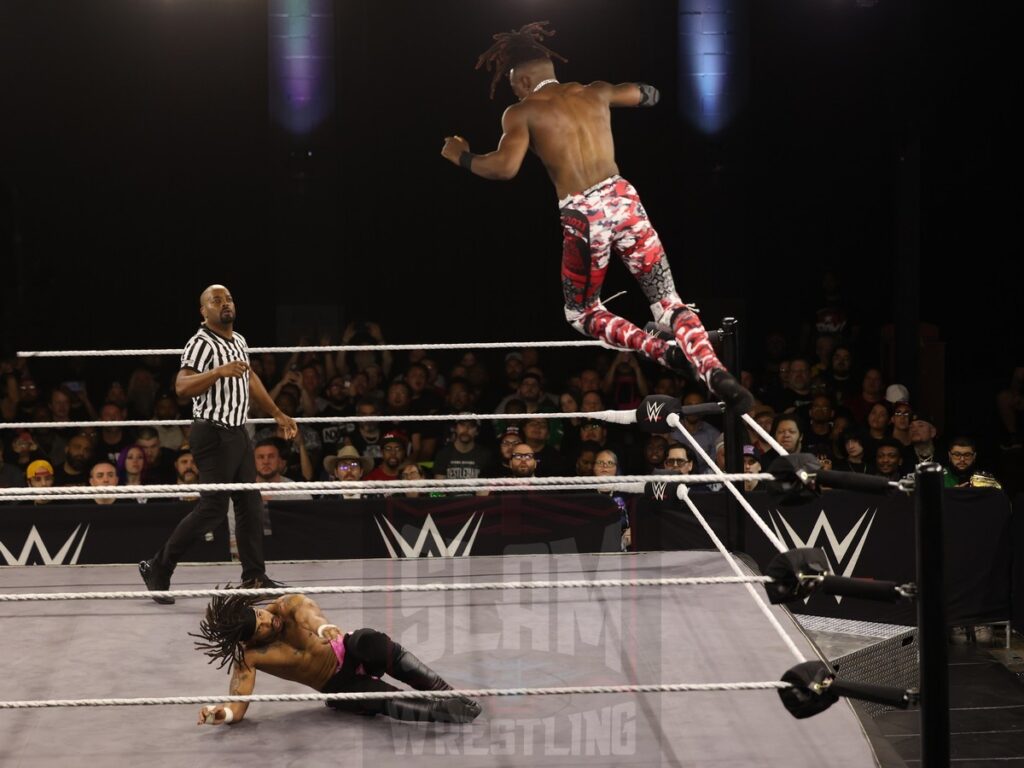 Je’Von Evans vs Wes Lee at NXT on Wednesday, November 6, 2024, at the 2300 Arena, in Philadelphia, PA. Photo by George Tahinos, https://georgetahinos.smugmug.com