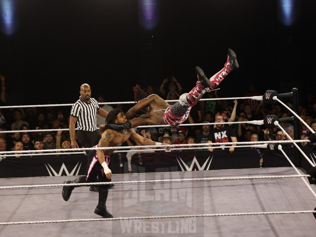 Je’Von Evans vs Wes Lee at NXT on Wednesday, November 6, 2024, at the 2300 Arena, in Philadelphia, PA. Photo by George Tahinos, https://georgetahinos.smugmug.com