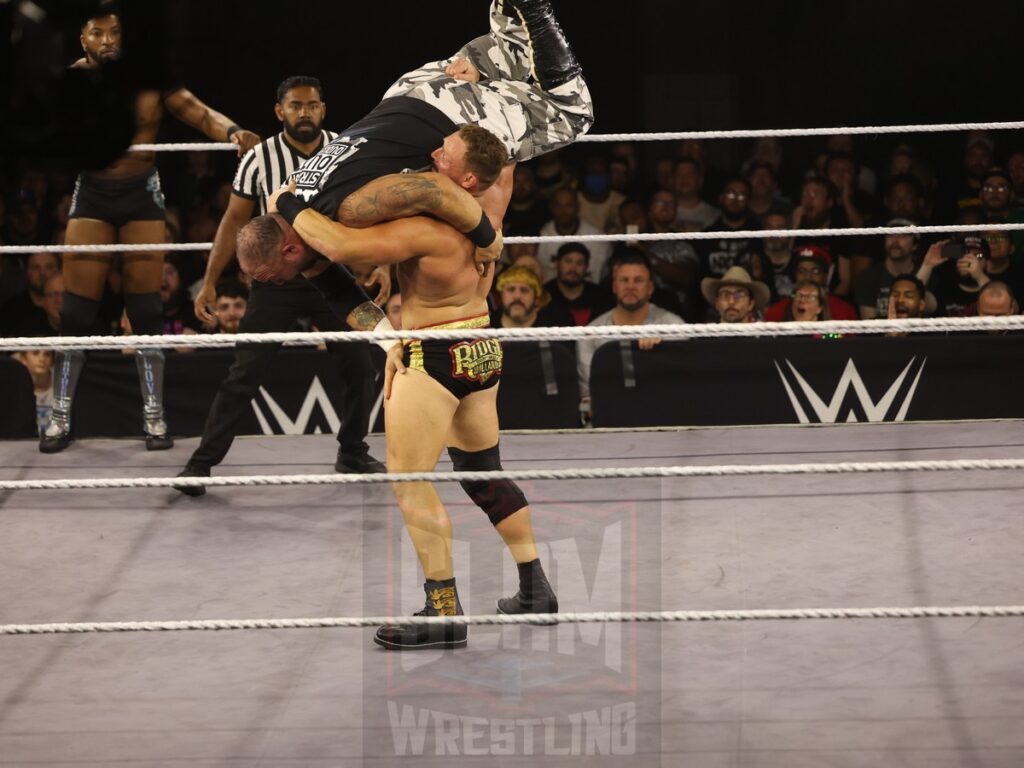 Ethan Page and Ridge Holland vs Trick Williams and Bubba Ray Dudley at NXT on Wednesday, November 6, 2024, at the 2300 Arena, in Philadelphia, PA. Photo by George Tahinos, https://georgetahinos.smugmug.com