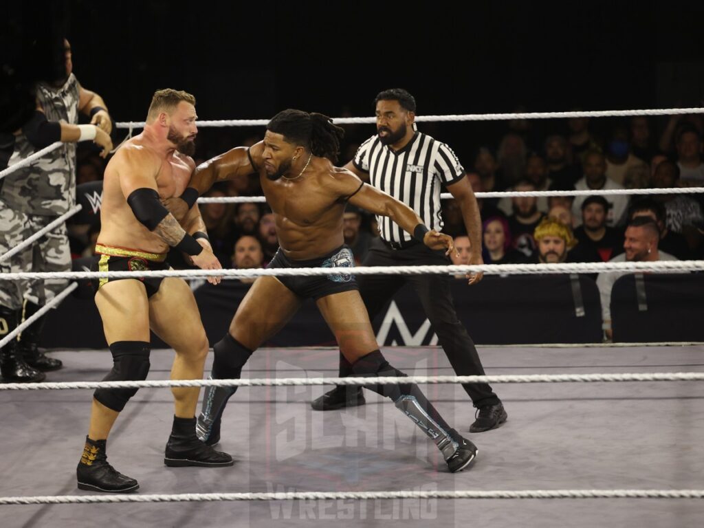 Ethan Page and Ridge Holland vs Trick Williams and Bubba Ray Dudley at NXT on Wednesday, November 6, 2024, at the 2300 Arena, in Philadelphia, PA. Photo by George Tahinos, https://georgetahinos.smugmug.com