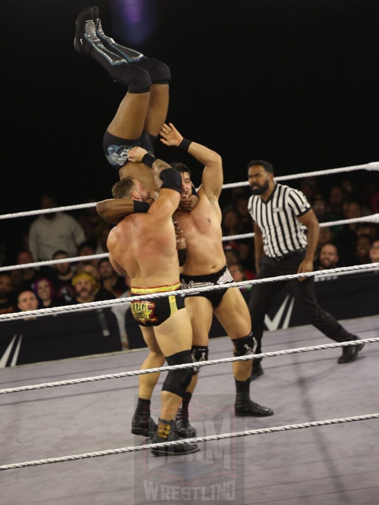 Ethan Page and Ridge Holland vs Trick Williams and Bubba Ray Dudley at NXT on Wednesday, November 6, 2024, at the 2300 Arena, in Philadelphia, PA. Photo by George Tahinos, https://georgetahinos.smugmug.com