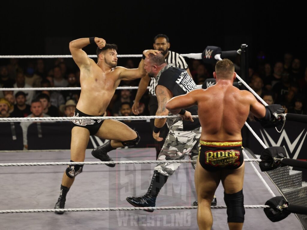 Ethan Page and Ridge Holland vs Trick Williams and Bubba Ray Dudley at NXT on Wednesday, November 6, 2024, at the 2300 Arena, in Philadelphia, PA. Photo by George Tahinos, https://georgetahinos.smugmug.com