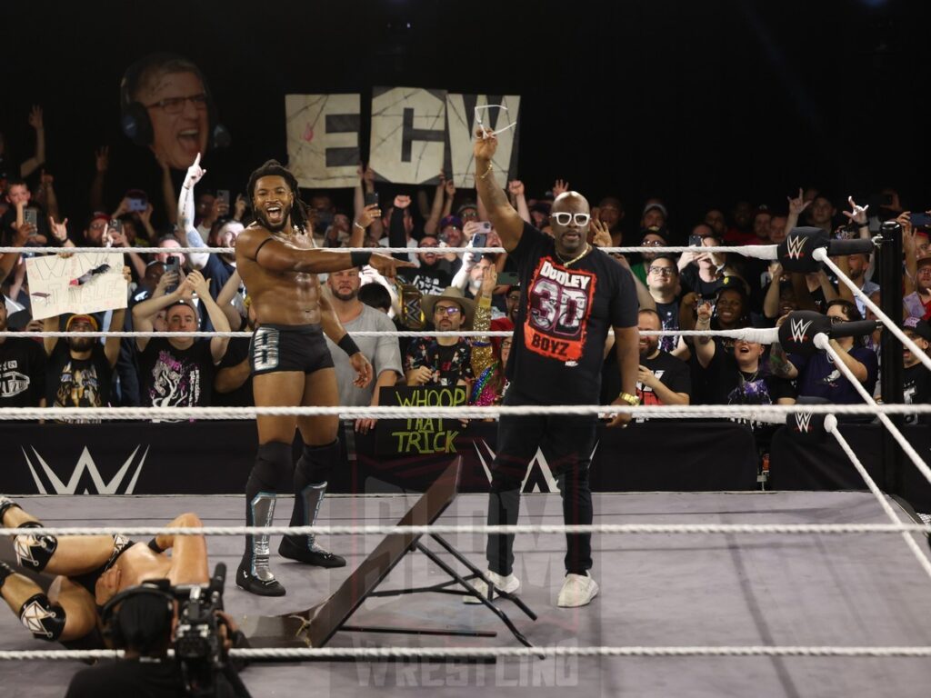 D-Von Dudley and Trick Williams at NXT on Wednesday, November 6, 2024, at the 2300 Arena, in Philadelphia, PA. Photo by George Tahinos, https://georgetahinos.smugmug.com