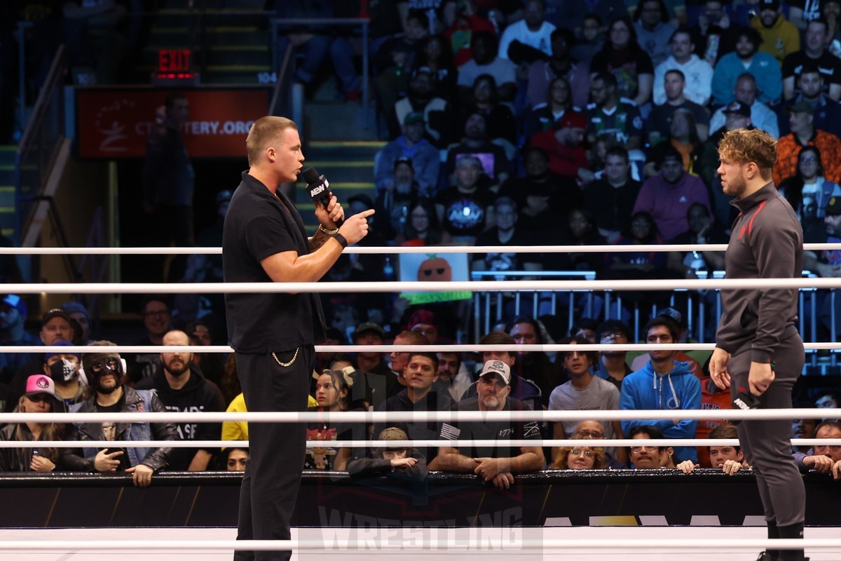 Kyle Fletcher and Will Ospreay at AEW Dynamite on Wednesday, November 13, 2024, at the Total Mortgage Arena, in Bridgeport, Connecticut. Photo by George Tahinos, georgetahinos.smugmug.com