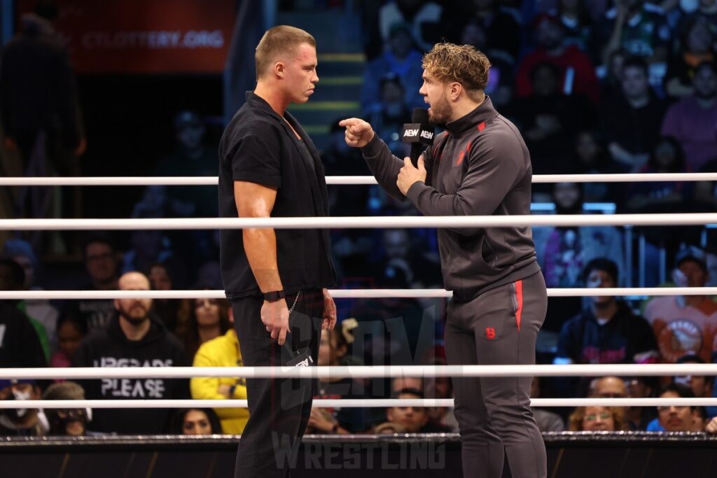 Kyle Fletcher and Will Ospreay at AEW Dynamite on Wednesday, November 13, 2024, at the Total Mortgage Arena, in Bridgeport, Connecticut. Photo by George Tahinos, georgetahinos.smugmug.com