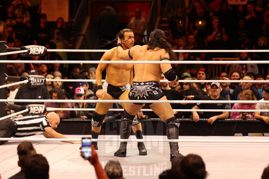 Konosuke Takeshita vs Adam Cole at AEW Dynamite on Wednesday, November 13, 2024, at the Total Mortgage Arena, in Bridgeport, Connecticut. Photo by George Tahinos, georgetahinos.smugmug.com