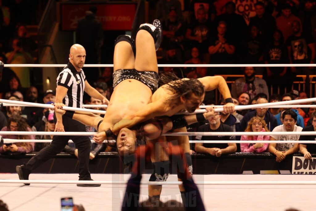 Konosuke Takeshita vs Adam Cole at AEW Dynamite on Wednesday, November 13, 2024, at the Total Mortgage Arena, in Bridgeport, Connecticut. Photo by George Tahinos, georgetahinos.smugmug.com