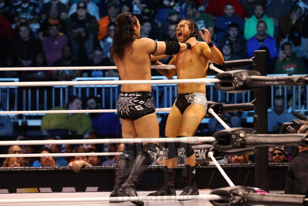 Konosuke Takeshita vs Adam Cole at AEW Dynamite on Wednesday, November 13, 2024, at the Total Mortgage Arena, in Bridgeport, Connecticut. Photo by George Tahinos, georgetahinos.smugmug.com