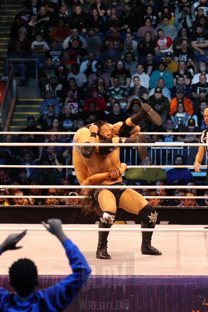 Konosuke Takeshita vs Adam Cole at AEW Dynamite on Wednesday, November 13, 2024, at the Total Mortgage Arena, in Bridgeport, Connecticut. Photo by George Tahinos, georgetahinos.smugmug.com