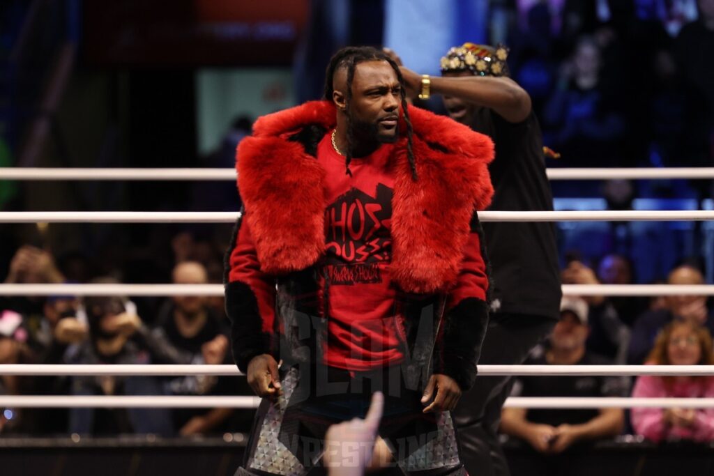 Swerve Strickland (w/ Prince Nana) at AEW Dynamite on Wednesday, November 13, 2024, at the Total Mortgage Arena, in Bridgeport, Connecticut. Photo by George Tahinos, georgetahinos.smugmug.com