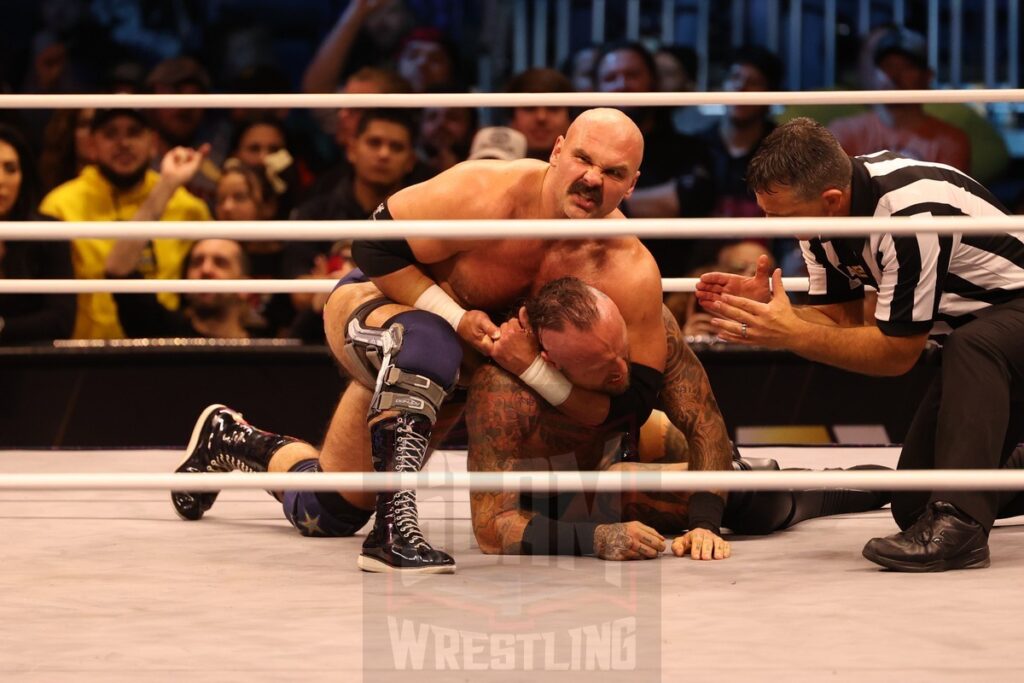 AEW Full Gear 4-Way Contenders Series Match: FTR (Cash Wheeler and Dax Harwood) vs House of Black (Malakai Black and Brody King) at AEW Dynamite on Wednesday, November 13, 2024, at the Total Mortgage Arena, in Bridgeport, Connecticut. Photo by George Tahinos, georgetahinos.smugmug.com