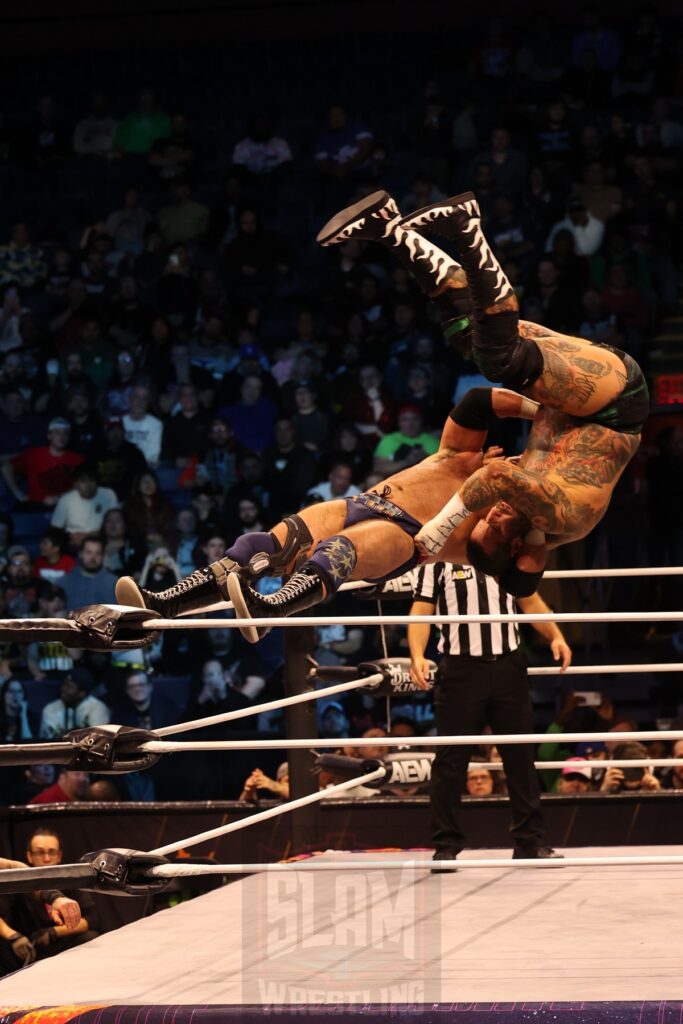 AEW Full Gear 4-Way Contenders Series Match: FTR (Cash Wheeler and Dax Harwood) vs House of Black (Malakai Black and Brody King) at AEW Dynamite on Wednesday, November 13, 2024, at the Total Mortgage Arena, in Bridgeport, Connecticut. Photo by George Tahinos, georgetahinos.smugmug.com