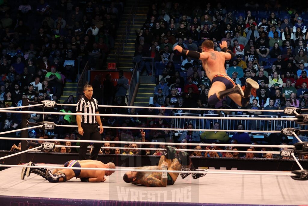 AEW Full Gear 4-Way Contenders Series Match: FTR (Cash Wheeler and Dax Harwood) vs House of Black (Malakai Black and Brody King) at AEW Dynamite on Wednesday, November 13, 2024, at the Total Mortgage Arena, in Bridgeport, Connecticut. Photo by George Tahinos, georgetahinos.smugmug.com