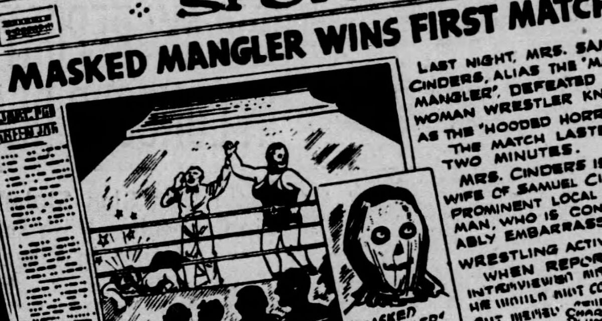 The odd women’s wrestling storyline in 1946’s Ella Cinders strip