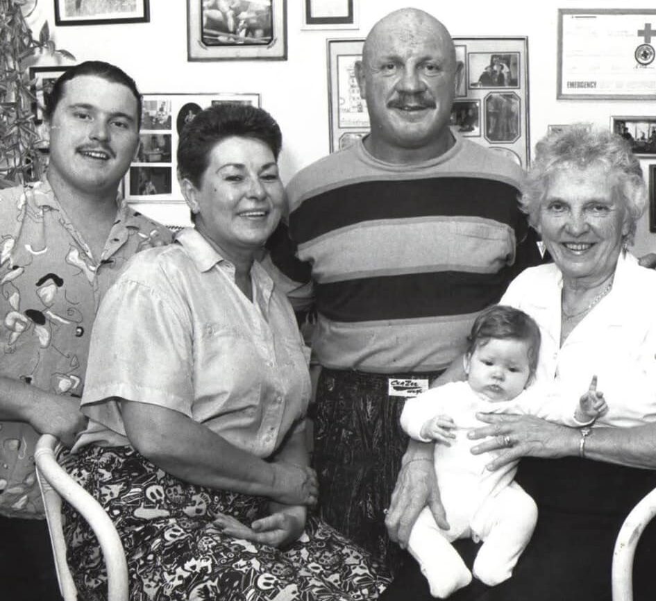 Jason Robertson with his mother, Gail, father, Dewey, his daughter, Courtney, and grandmother, Ethel.