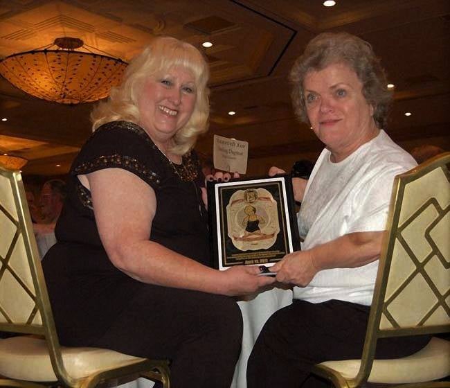 Joyce Grable and Darling Dagmar at the 2011 Cauliflower Alley Club reunion. Photo by Joyce Paustian