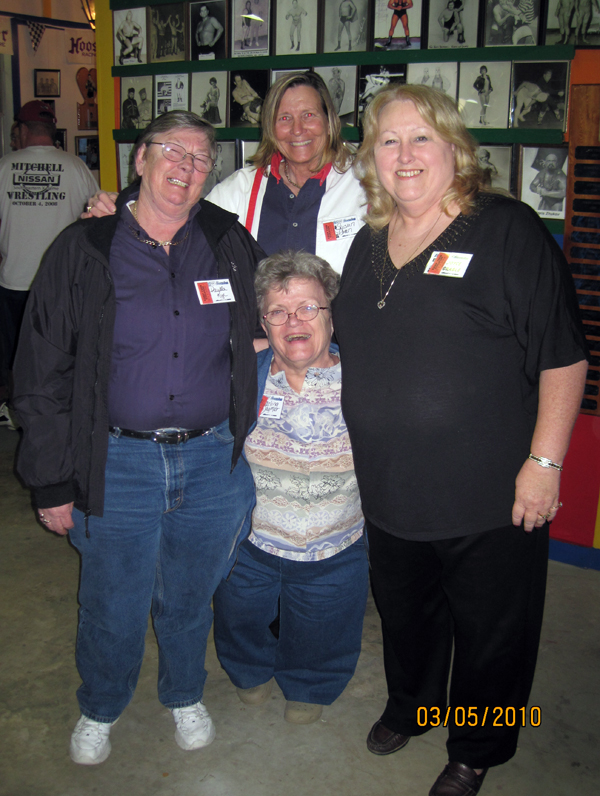 Paulla Kaye, Susan Green, Joyce Grable and Darling Dagmar at the 2010 Gulf Coast Reunion in Mobile, Alabama. Photo by Scott Teal