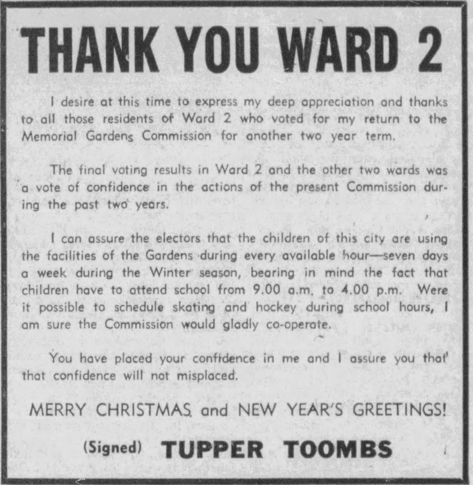 Tupper Toombs was always active in the community.