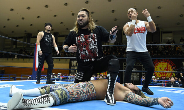 President attacked at World Tag League