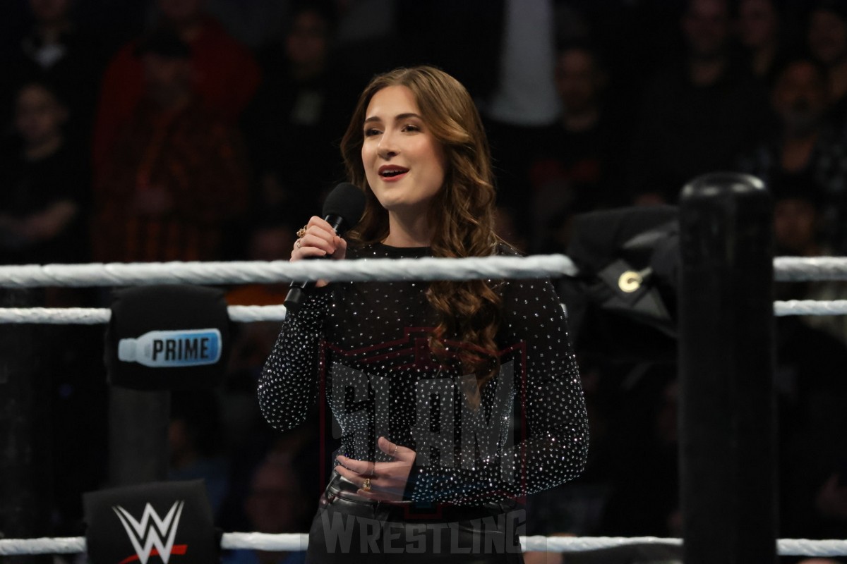 Vancouver Canucks anthem singer Elizabeth Irving performs at WWE Survivor Series: War Games, at the Rogers Arena in Vancouver, BC, on Saturday, November 30, 2024. Photo by Mike Mastrandrea, https://www.instagram.com/mikemastrandrea_photography