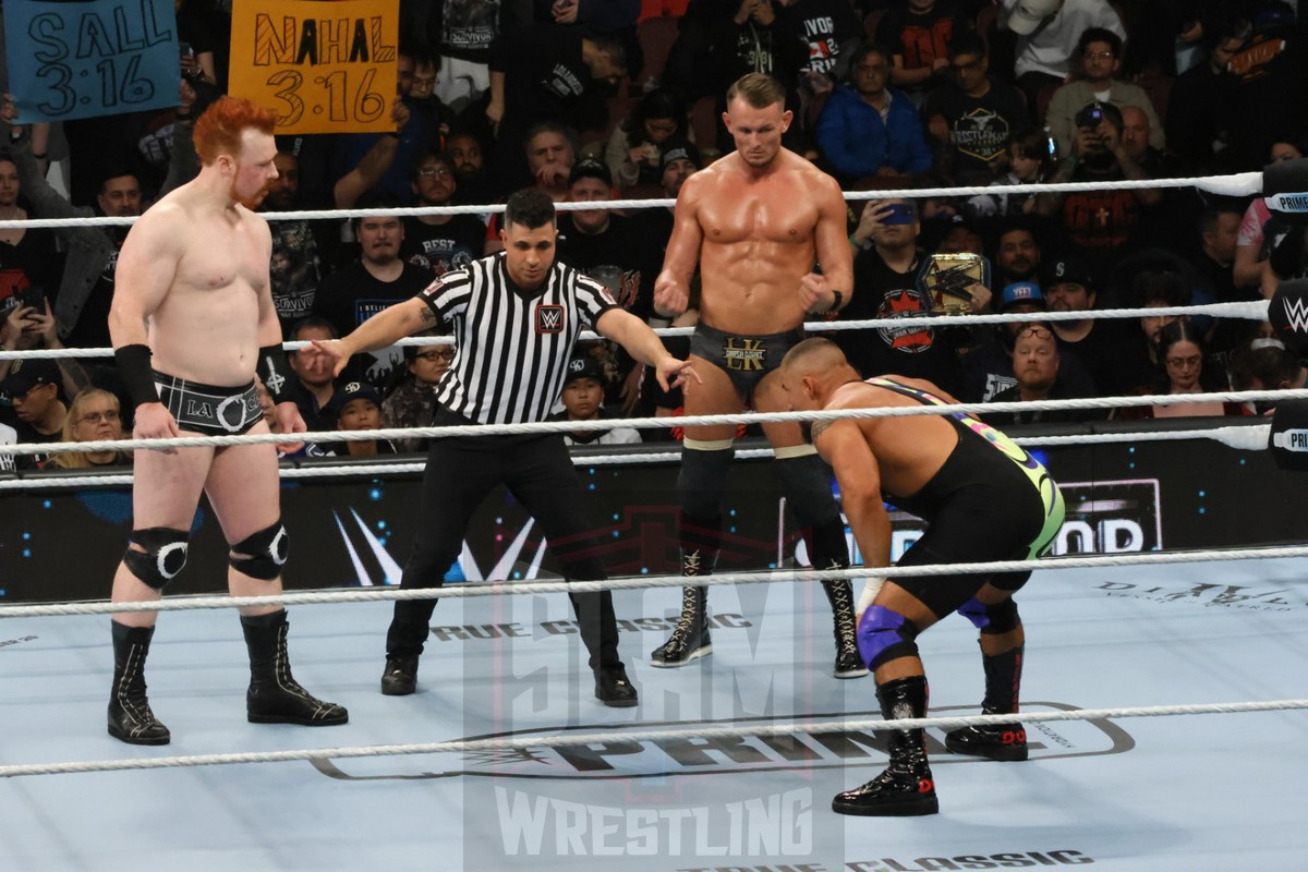 Intercontinental Championship Triple Threat Match: Sheamus vs. Ludwig Kaiser vs. Bron Breakker (c) at WWE Survivor Series: War Games, at the Rogers Arena in Vancouver, BC, on Saturday, November 30, 2024. Photo by Mike Mastrandrea, https://www.instagram.com/mikemastrandrea_photography