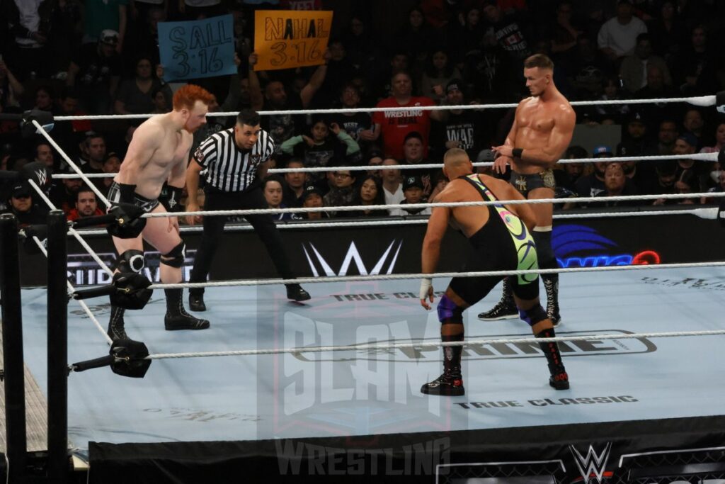 Intercontinental Championship Triple Threat Match: Sheamus vs. Ludwig Kaiser vs. Bron Breakker (c) at WWE Survivor Series: War Games, at the Rogers Arena in Vancouver, BC, on Saturday, November 30, 2024. Photo by Mike Mastrandrea, https://www.instagram.com/mikemastrandrea_photography