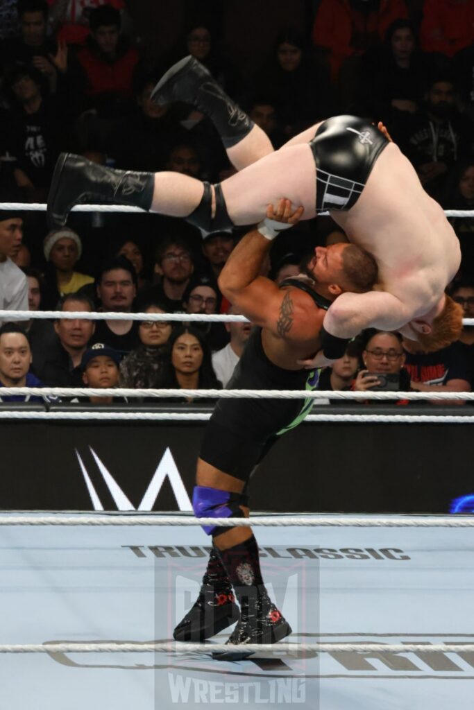 Intercontinental Championship Triple Threat Match: Sheamus vs. Ludwig Kaiser vs. Bron Breakker (c) at WWE Survivor Series: War Games, at the Rogers Arena in Vancouver, BC, on Saturday, November 30, 2024. Photo by Mike Mastrandrea, https://www.instagram.com/mikemastrandrea_photography