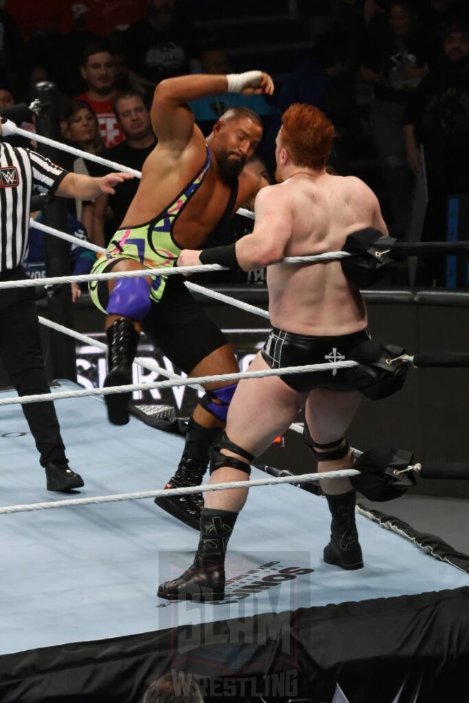 Intercontinental Championship Triple Threat Match: Sheamus vs. Ludwig Kaiser vs. Bron Breakker (c) at WWE Survivor Series: War Games, at the Rogers Arena in Vancouver, BC, on Saturday, November 30, 2024. Photo by Mike Mastrandrea, https://www.instagram.com/mikemastrandrea_photography