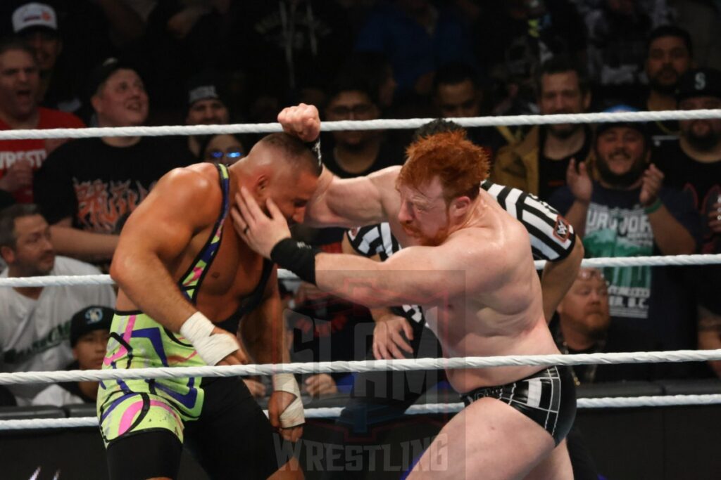 Intercontinental Championship Triple Threat Match: Sheamus vs. Ludwig Kaiser vs. Bron Breakker (c) at WWE Survivor Series: War Games, at the Rogers Arena in Vancouver, BC, on Saturday, November 30, 2024. Photo by Mike Mastrandrea, https://www.instagram.com/mikemastrandrea_photography